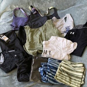 Woman’s Activewear Under Armor Lot (plus: one Lululemon top/two Lucy bras)